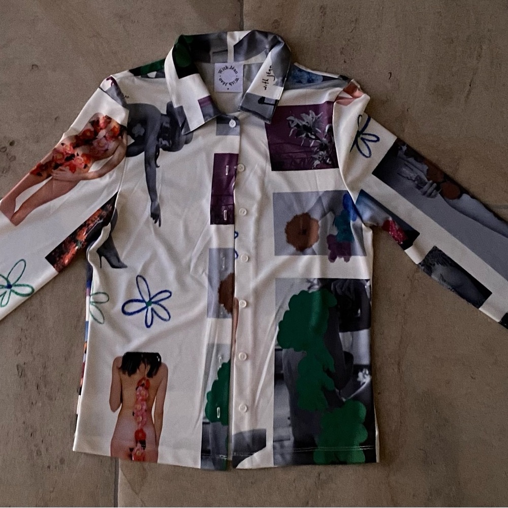 With Jean Abstract Pattern Shirt